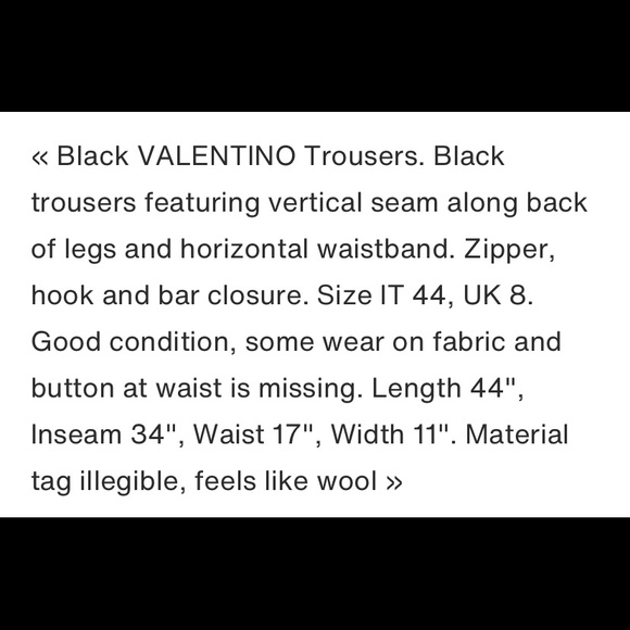 Black Valentino Dress Trousers - Picture 6 of 8